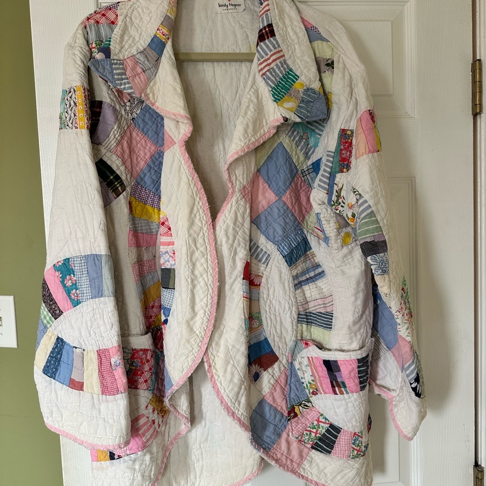 Patchwork Quilted Puffer Jacket - Pastel Multi - image 1